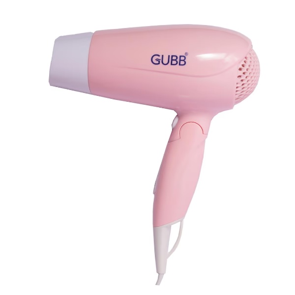GUBB Foldable 1600 Watts Hair Dryer with Hot and Cool Settings & Detachable Nozzle - (GB-163) Pink 1's