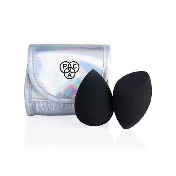 Pac 3D Sponge Set Limited Edition Holographic (Water Drop, Olive Cut) (Glitter Black) 2's