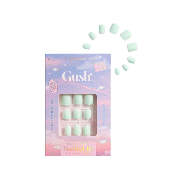Gush Beauty Nailed It Reusable Luxury Press On Nails With Application Kit Mint Green - Medium Almond 1's
