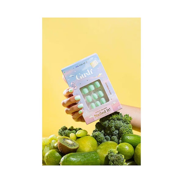 Gush Beauty Nailed It Reusable Luxury Press On Nails With Application Kit Mint Green - Medium Almond 1's