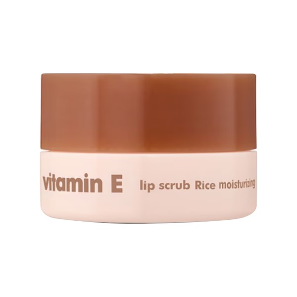 The Face Shop Vitamin E Gentle Exfoliating Lip Scrub with Korean Rice for Soft, Smooth, Glowy Lips 7 gm