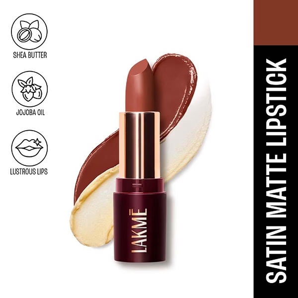 Lakme Ultimat Glam Satin Matte Lipstick -Petalnude-UN3 4.3 g