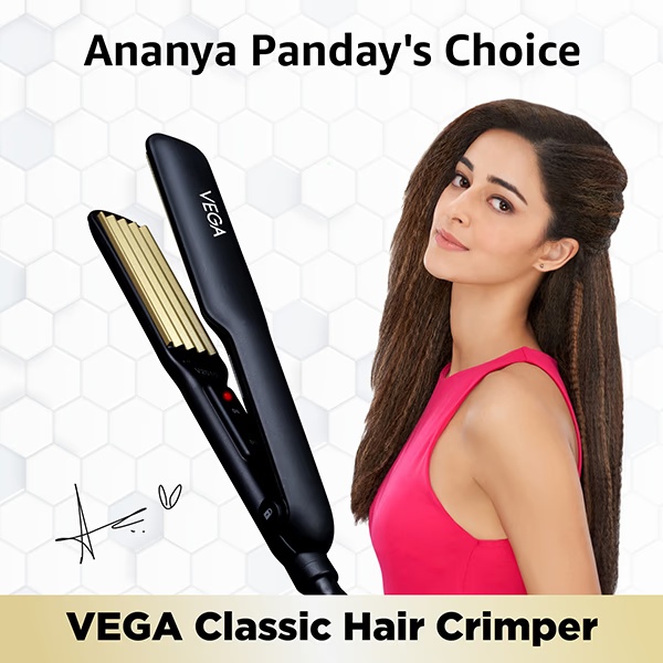 VEGA Classic Hair Crimper with Ceramic Coated Plates (VHCR-01) Black 1 gm