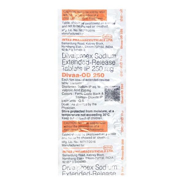 Divaa OD 250mg Tablet 10'S