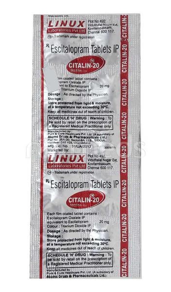 Citalin 20mg Tablet 10'S