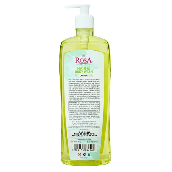Rosa Hair & Body Wash - Lemon 500 ml