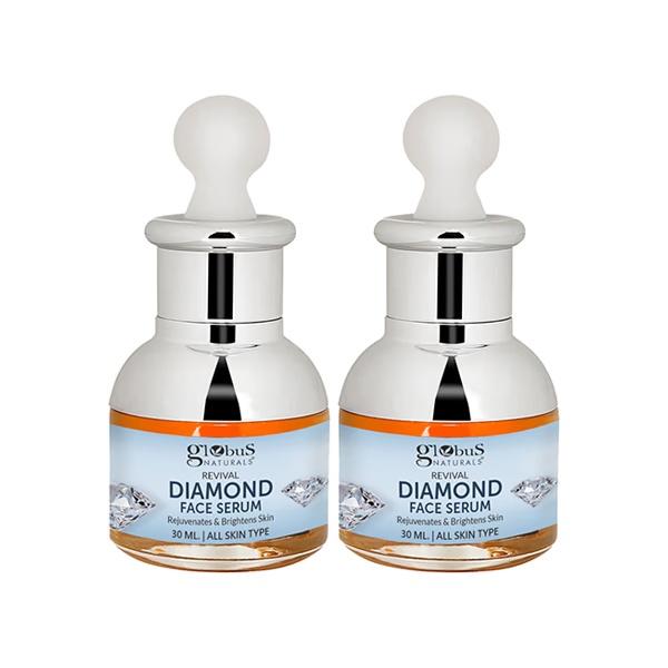 Globus Naturals Revival Diamond Shine Boosting & Anti Ageing Face Serum, 30ml each 2's