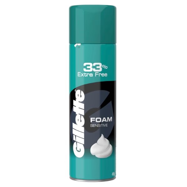 Gillette Shaving Foam - Sensitive (33% Extra Free) 418 gm
