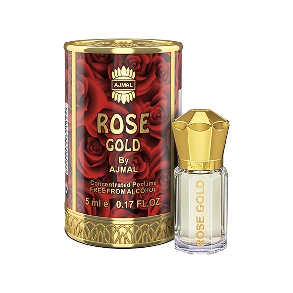 Ajmal Rose Gold Concentrated Perfume Free From Alcohol for Unisex 5 ml