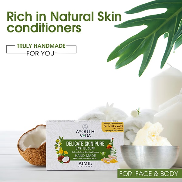 Ayouthveda Delicate Skin Pure Castile Soap 110 gm