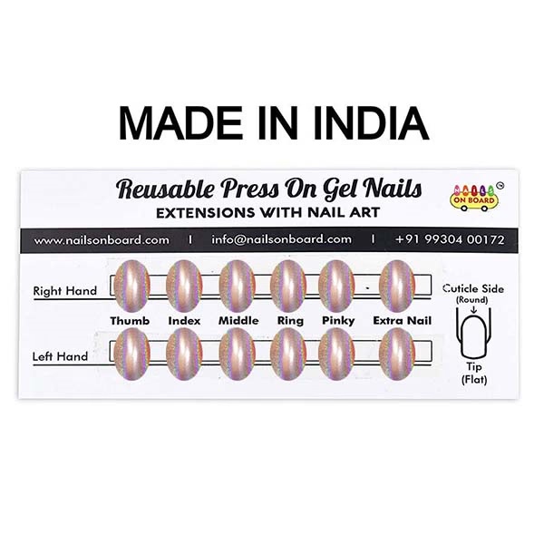 Nails On Board Handmade Press On Gel Nails- Holographic White 50 gm