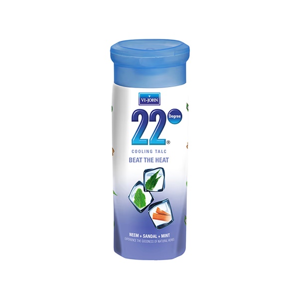 VI-John 22 Degree Ayurvdic Cooling Talc Beat Heat Talc (Neem, Sandal and Mint) 100 gm