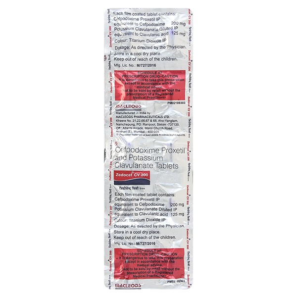 ZEDOCEF CV 200mg Tablet 10's