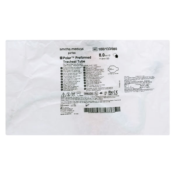 Portex Polar Preformed Tracheal Tube 8.0 mm