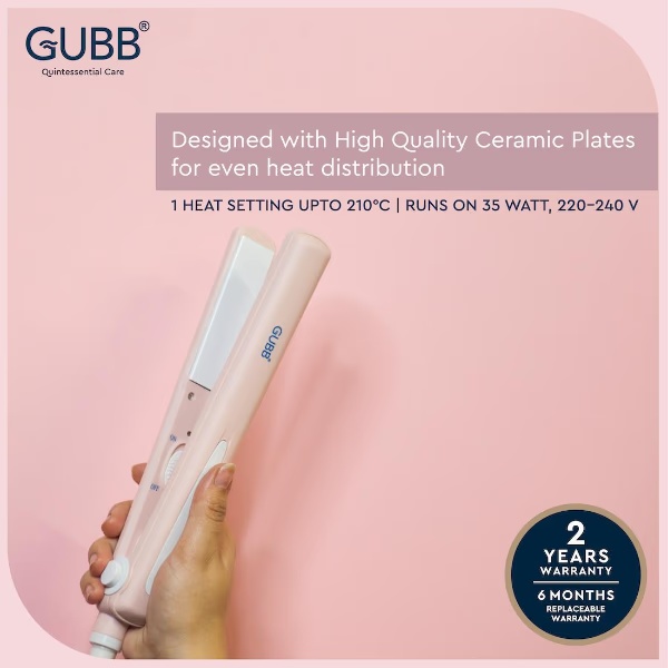 GUBB Hair Straightener with Ceramic Coated Plates - (GB-650) Pink 1's