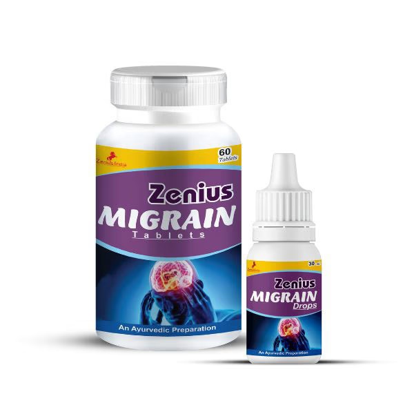 Zenius Migrain Tablet 60's + Migrain Drops 30 ml 1's