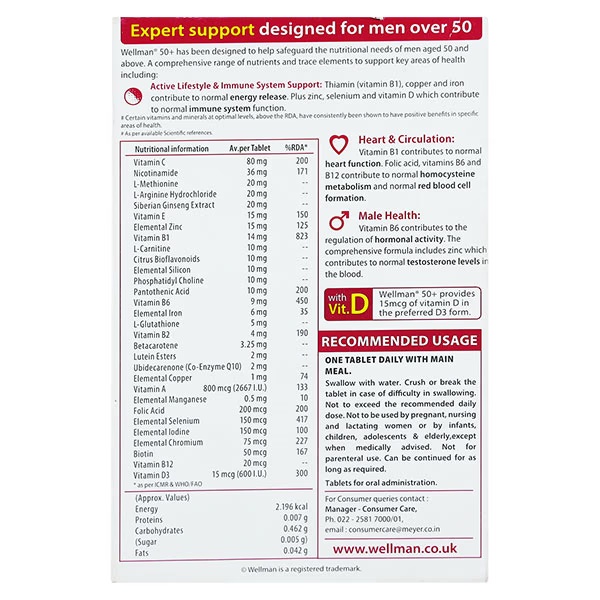 Wellman 50+ Multi-Vitamin Tablet 30's