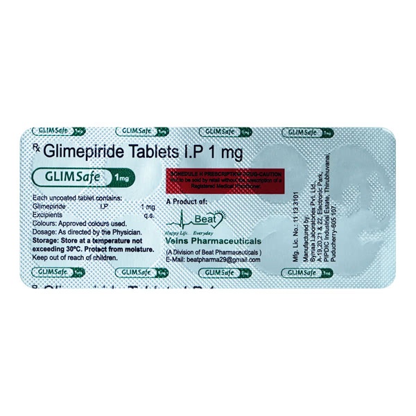 GLIMSAFE 1mg Tablet 10's