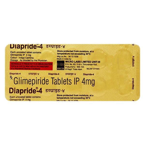 Diapride 4mg Tablet 10'S
