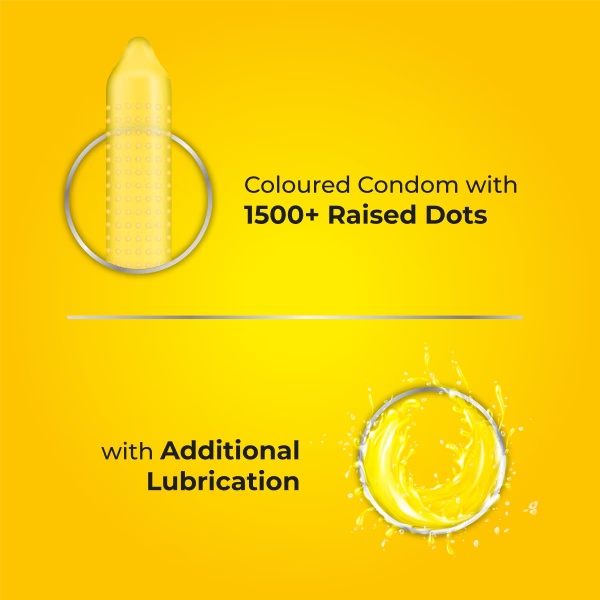 Skore 1500+ Raised Dots Condoms - Banana 10's