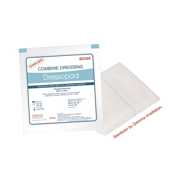 Hicks Dressopad Combined Dressing (10 cm x 10 cm) 1's