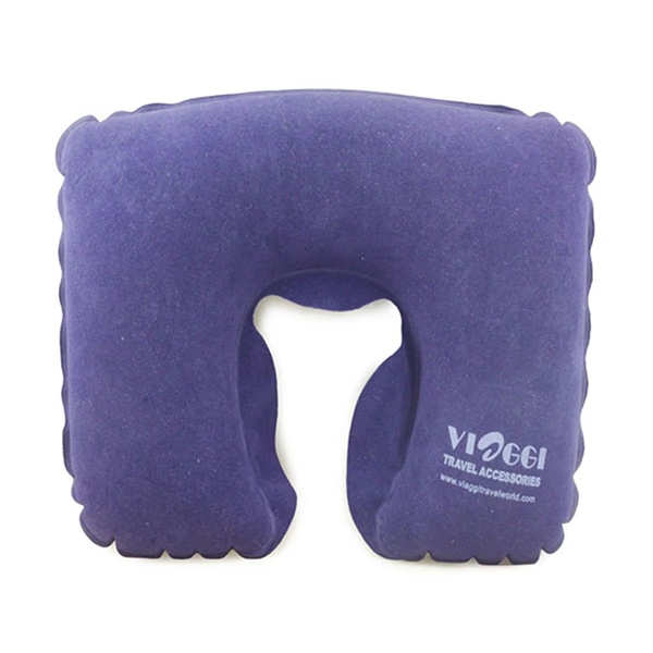 VIAGGI Inflatable C Shape Travel Neck Pillow - Blue