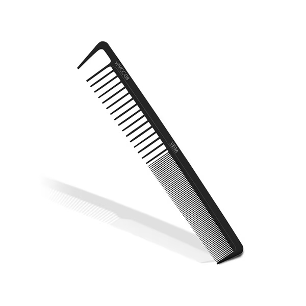 Vega Professional Wide Cutting Comb (Carbon Anti-Static Black Line Hair Comb) (VPVCC-08) 1's