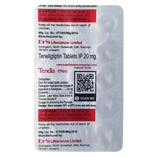 TENDIA 20mg Tablet 15's
