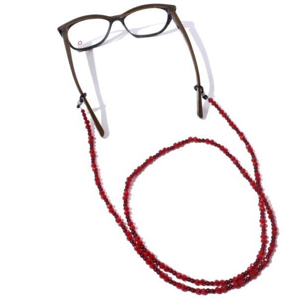 Modisch Maroon Crystal With Maroon Beads Sunglasses Chain (JC-1407) 1's