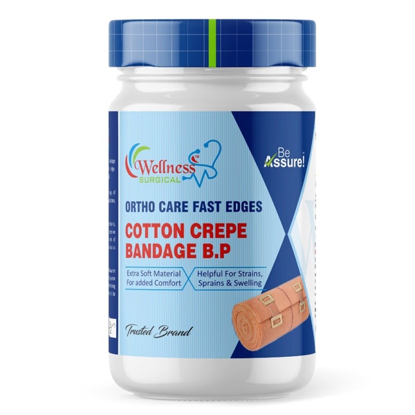 Wellness Surgical Cotton Crepe Bandage B.P. (10 cm x 4 mtr) 1's