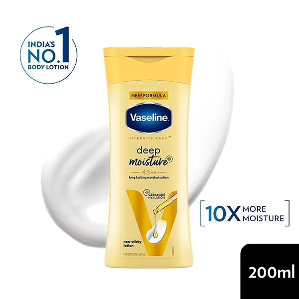Vaseline Deep Moisture Body Lotion for Cushion Soft Skin With Ceramides Hyaluron 200 ml