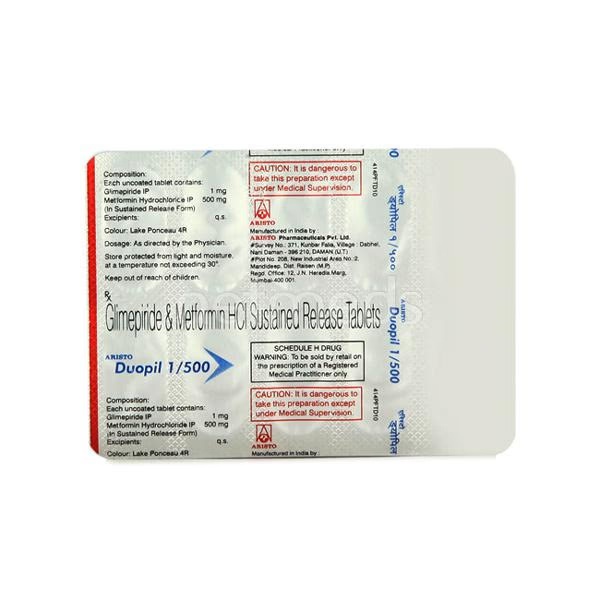 Duopil 1/500mg Tablet 10'S