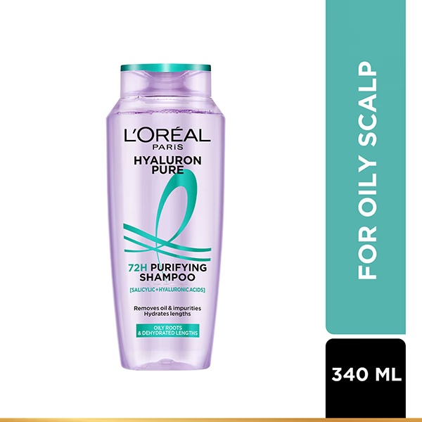 L'Oreal Paris Hyaluron Pure 72H Purifying Shampoo for Fresh Scalp & Hydrated Hair 340 ml