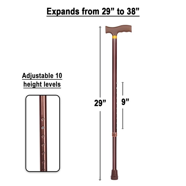 MCP Folding Walking Stick - Brown