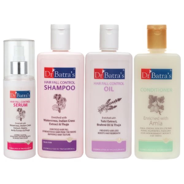 Dr Batra's Hair Fall Control Shampoo 200 ml + Hair Fall Control Serum 125 ml + Conditioner 200 ml + Hair Fall Control Oil 200 ml