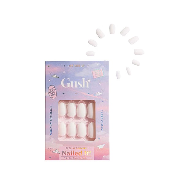 Gush Beauty Nailed It Reusable Luxury Press On Nails With Application Kit Milky White - Medium Almond 1's