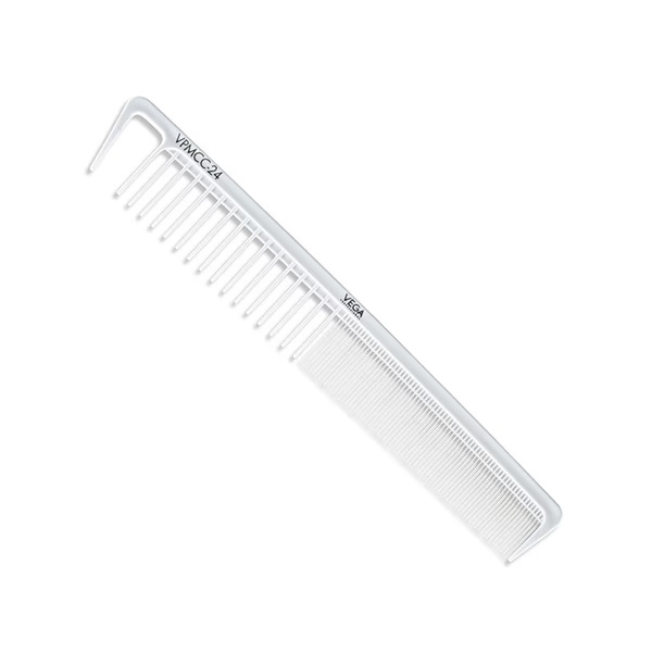 Vega Professional Wide Cutting Comb (Carbon Anti-Static White Line Hair Comb) (VPMCC-24) 1's