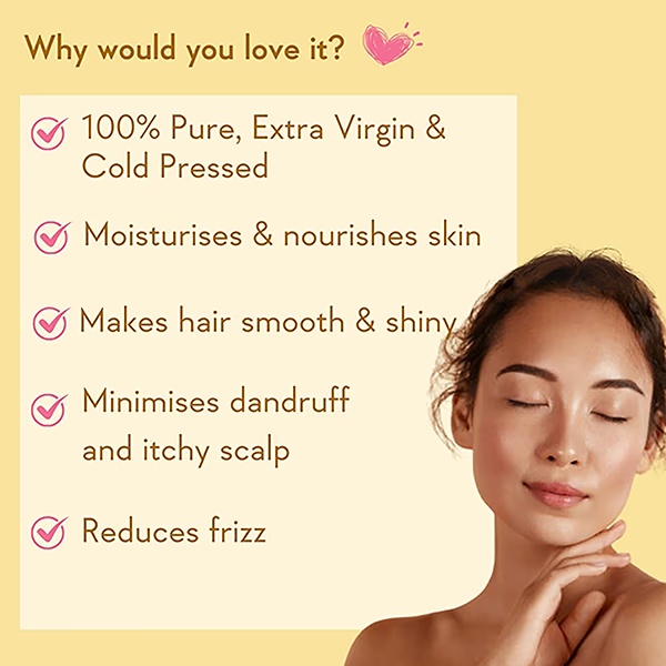 Wishcare 100% Pure Cold Pressed Sweet Almond Oil For Healthy Hair And Glowing Skin 200 ml