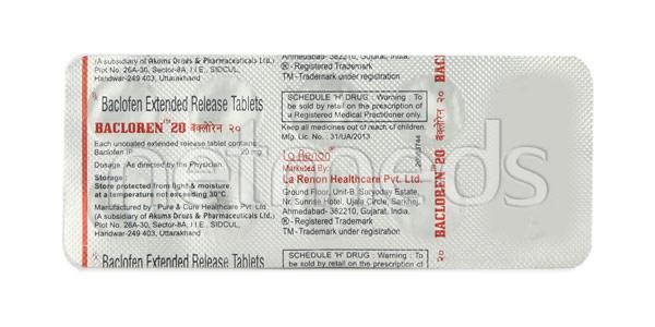 Bacloren 20mg Tablet 10'S