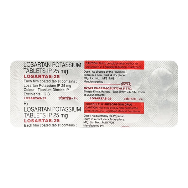 Losartas 25mg Tablet 10'S