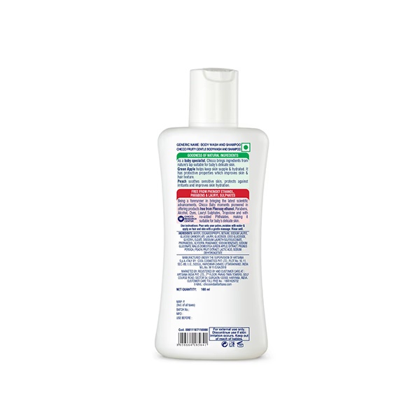 Chicco Baby Moments Gentle Bodywash and Shampoo With Green Apple and Peach 100 ml