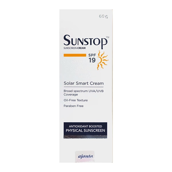 SUNSTOP SPF 19 UVA/UVB ANTIOXIDANT BOOSTED PHYSICAL SUNSCREEN Cream 60g