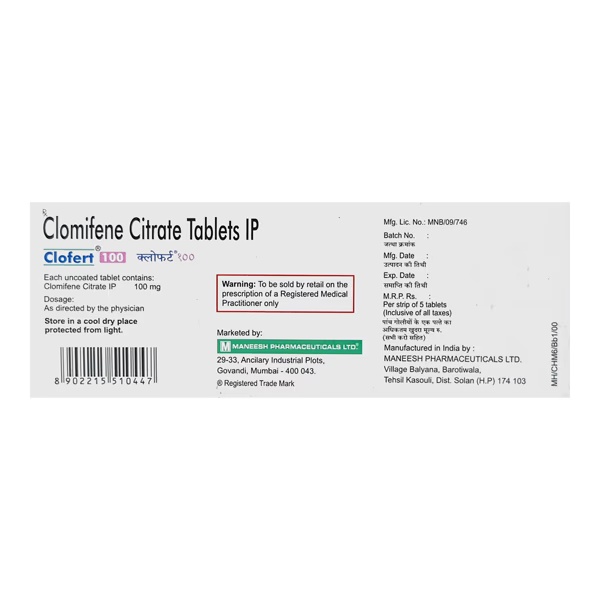 Clofert 100mg Tablet 5'S