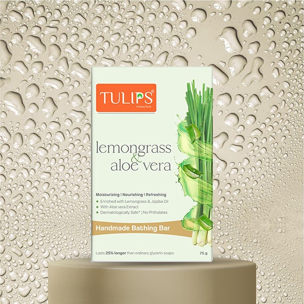TULIPS Lemongrass and Aloe Vera Handmade Bathing Bar 125 gm 1 13560-tulips-lemongrass-and-aloe-vera-handmade-bathing-bar-125-gm-1.jpg