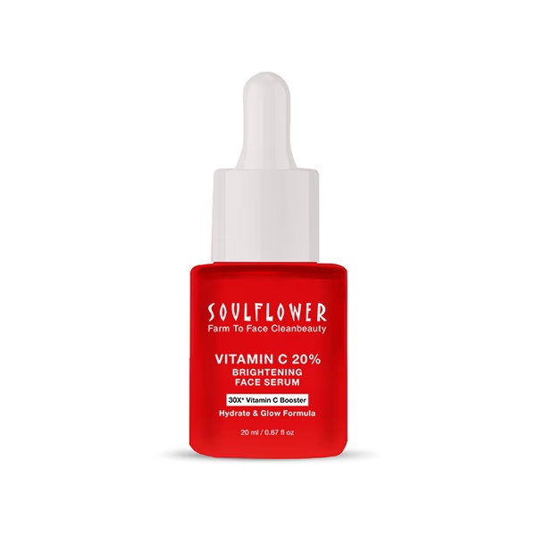 Soulflower Vitamin C 20% Brightening Face Serum with Kakadu Plum, Lemon, Vitamin E 20 ml
