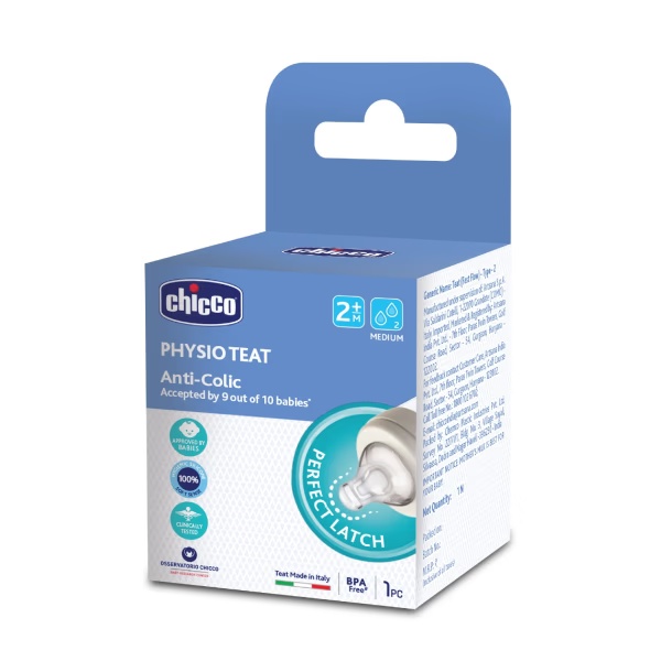 Chicco Physio Teat Anti-Colic 2M + Perfect Latch Slow 1's