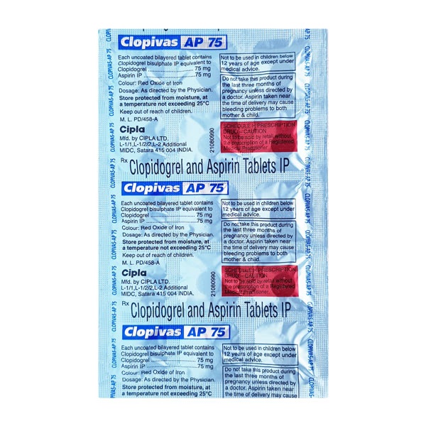 Clopivas AP 75mg Tablet 15'S