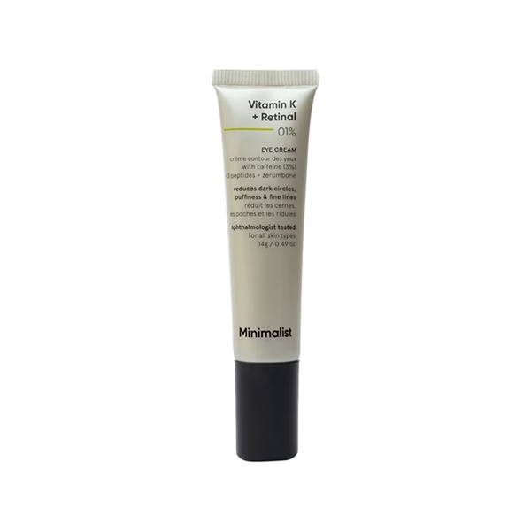 Minimalist Vitamin K + Retinal 01 Percent Eye Cream Dark Circle Puffiness Fine Lines 14 gm 1 13712-minimalist-vitamin-k-retinal-01-percent-eye-cream-dark-circle-puffiness-fine-lines-14-gm-1.jpg