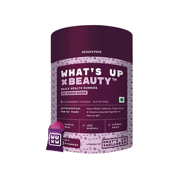 Whats Up Wellness Beauty for Healthy Hair, Skin and Nails No Added Sugar 60 Gummies - 60 Days 1's
