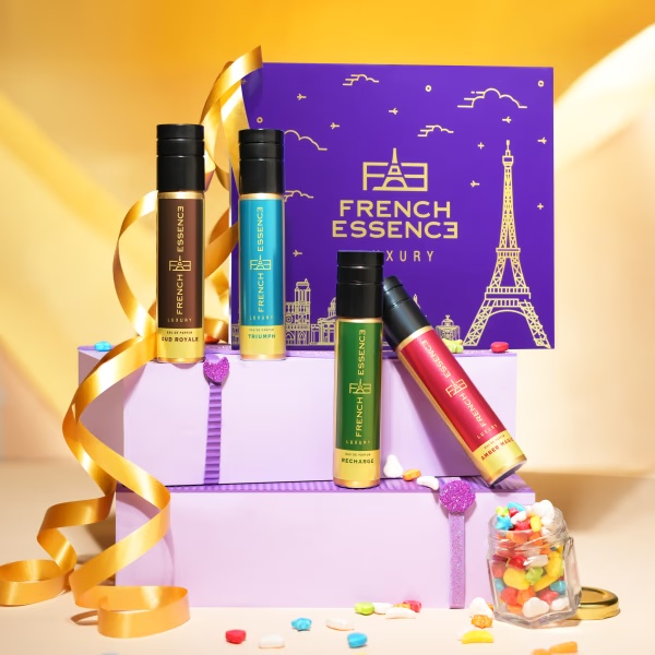 French Essence Gift Set - Eua De Parfume (Amber Magic + Oud Royale + Triumph + Recharge) ( Pack Of 4 x 30 ml) 1's